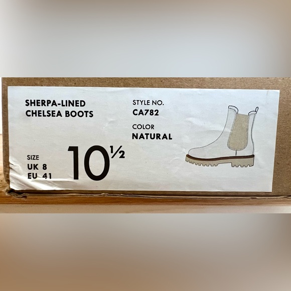 NWT J.Crew Sherpa-Lined Lug Sole Chelsea Boots | Natural Tan | 10.5 | SOLD OUT - Picture 5 of 7